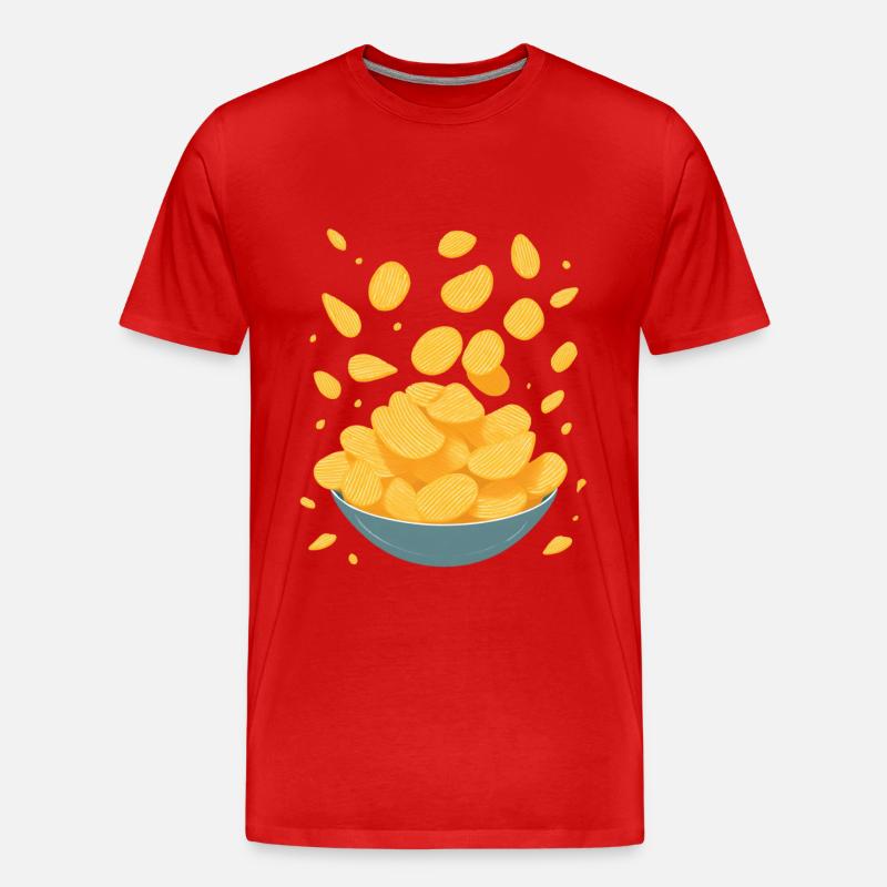 Chips / Kartoffelchips - Männer Premium Bio T-Shirt - Rot