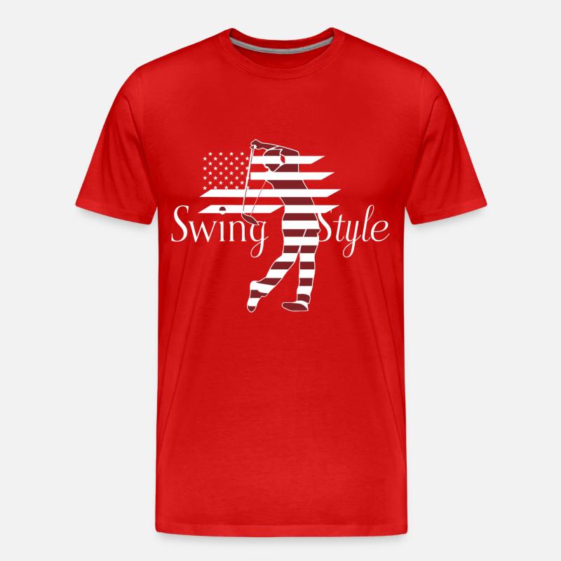 Swing Style Golf Golfing USA - Männer Premium Bio T-Shirt - Rot