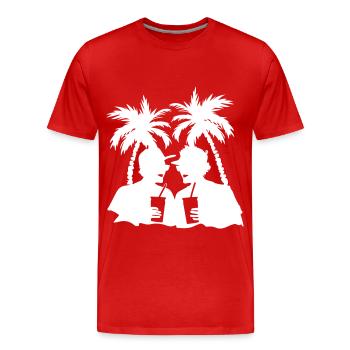 Vacation Crew Party Beach - Men's Premium Organic T-Shirt - red - Front - Damien (186cm)