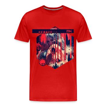 monstre #120 Regrets - T-shirt bio Premium Homme - rouge - Devant - Damien (186cm)