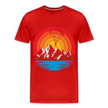 Paragliding Skydive - Männer Premium Bio T-Shirt - Rot - Vorne - Damien (186cm)
