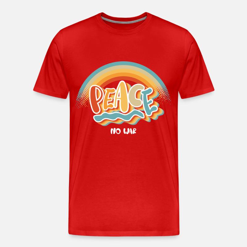 Peace - Männer Premium Bio T-Shirt - Rot