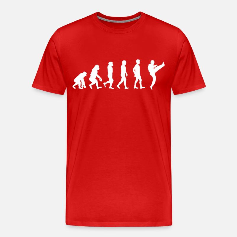 Evolution Karate - Männer Premium Bio T-Shirt - Rot