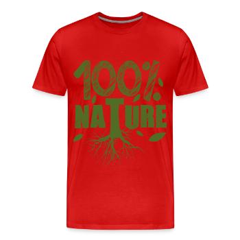 100% Nature ! Aimer et protéger la nature ! - T-shirt bio Premium Homme - rouge - Devant - Damien (186cm)