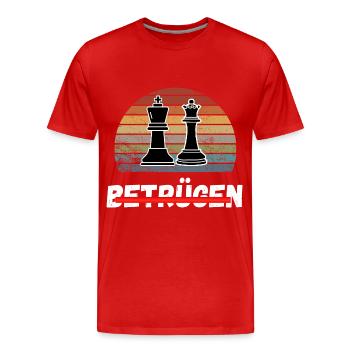 Schach Trend Chess Cheating Meme Queens Gambit - Männer Premium Bio T-Shirt - Rot - Vorne - Damien (186cm)