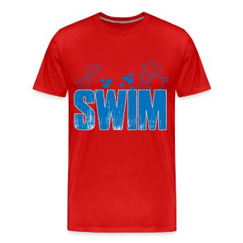 Nager - T-shirt bio Premium Homme - rouge - Devant - Damien (186cm)