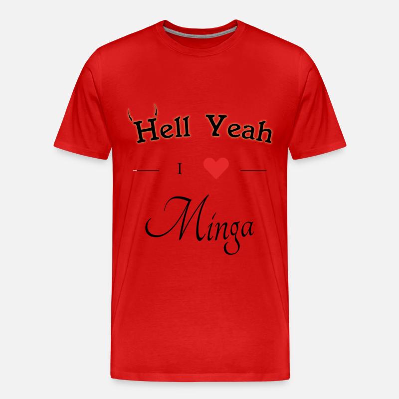 hell yeah i love minga - Männer Premium Bio T-Shirt - Rot
