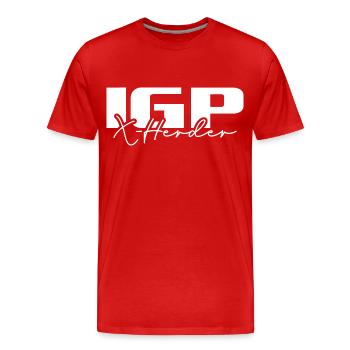 IGP X Herder Hundesport Hunde Wilsigns - Men's Premium Organic T-Shirt - red - Front - Damien (186cm)