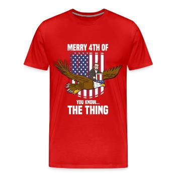 USA Flagge | Patriot Patriotismus Amerika Geschenk - Männer Premium Bio T-Shirt - Rot - Vorne - Damien (186cm)