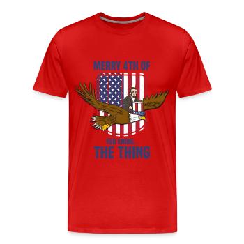 USA Flagge | Patriot Patriotismus Amerika Geschenk - Männer Premium Bio T-Shirt - Rot - Vorne - Damien (186cm)