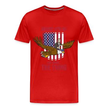 USA Flagge | Patriot Patriotismus Amerika Geschenk - Männer Premium Bio T-Shirt - Rot - Vorne - Damien (186cm)