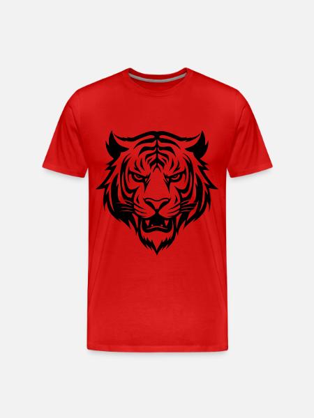 Tiger Head - Men's Premium Organic T-Shirt - red