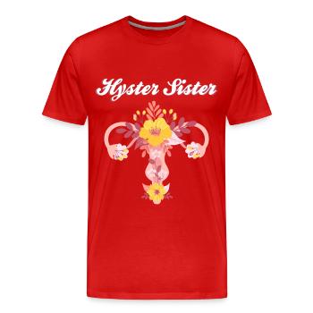 Hysterektomie | Gebärmutter Feministin Geschenke - Männer Premium Bio T-Shirt - Rot - Vorne - Damien (186cm)