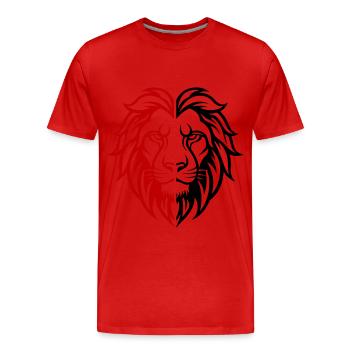 Tête de lion - T-shirt bio Premium Homme - rouge - Devant - Damien (186cm)
