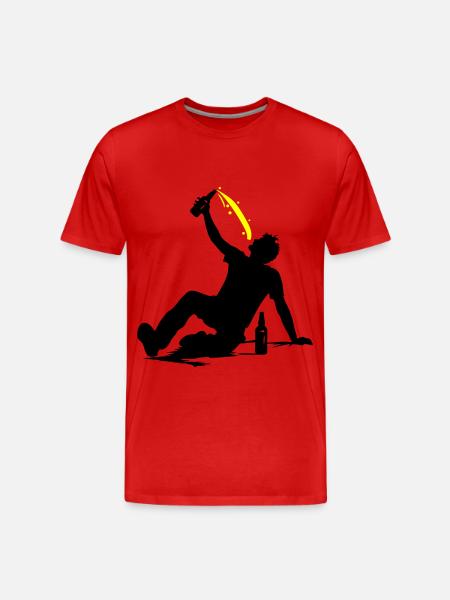 Drinking Bier Silhouette - Männer Premium Bio T-Shirt - Rot