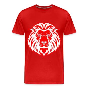 Tête de Lion - T-shirt bio Premium Homme - rouge - Devant - Damien (186cm)