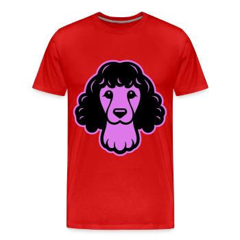 Caniche tête de chien - T-shirt bio Premium Homme - rouge - Devant - Damien (186cm)