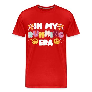 Läufer Sprint - Männer Premium Bio T-Shirt - Rot - Vorne - Damien (186cm)