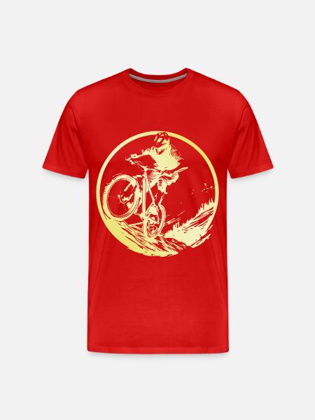 Mountainbike Fiets Man - Mannen premium biologisch T-shirt - rood