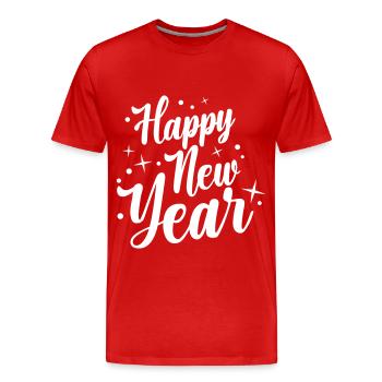Happy New Year Saying New Year - Men's Premium Organic T-Shirt - red - Front - Damien (186cm)