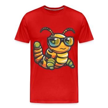 Wurm Tier - Männer Premium Bio T-Shirt - Rot - Vorne - Damien (186cm)
