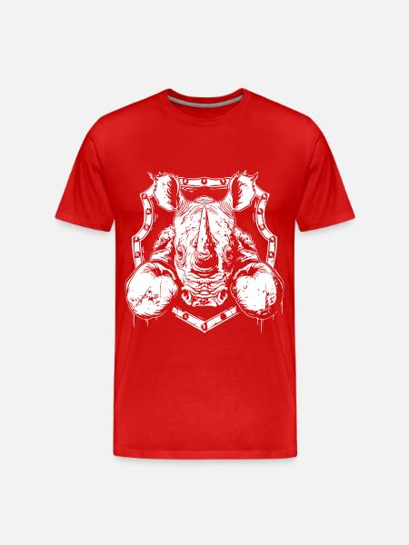 Rhino Boxer Fighter - T-shirt bio Premium Homme - rouge