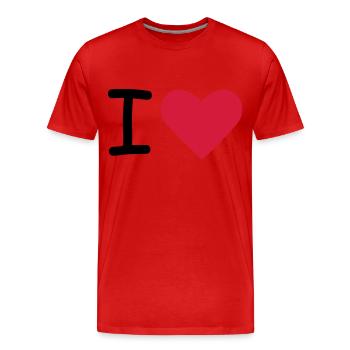 I heart - Männer Premium Bio T-Shirt - Rot - Vorne - Damien (186cm)