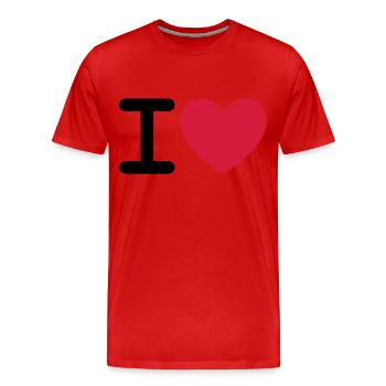 I * heart * - T-shirt bio Premium Homme - rouge - Devant - Damien (186cm)