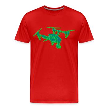 Drone (UAS) 2 - Men's Premium Organic T-Shirt - red - Front - Damien (186cm)