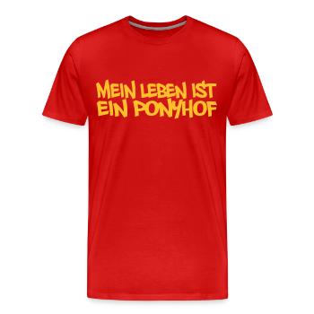Poney - T-shirt bio Premium Homme - rouge - Devant - Damien (186cm)