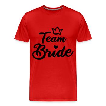 Team Bride - Men's Premium Organic T-Shirt - red - Front - Damien (186cm)