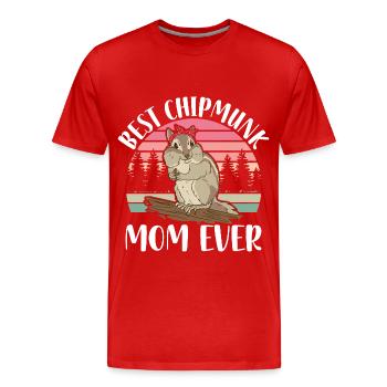 Chipmunk Pet | Chipmunk Gift Ideas - Men's Premium Organic T-Shirt - red - Front - Damien (186cm)