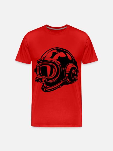 Apnea Helmet Diving Scuba - Men's Premium Organic T-Shirt - red