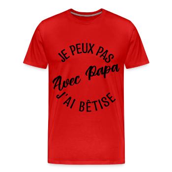 Cadeau papa. cadeau père. cadeau papa de l'année. - T-shirt bio Premium Homme - rouge - Devant - Damien (186cm)