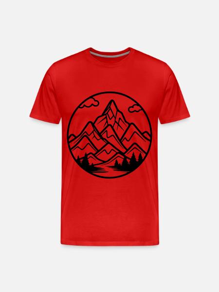 Berge Symbol Natur - Männer Premium Bio T-Shirt - Rot