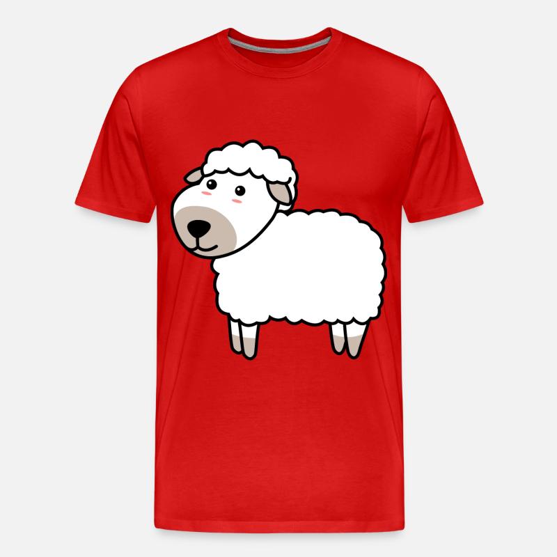 Schaf Comic Tier - Männer Premium Bio T-Shirt - Rot