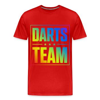 Darts Team - Männer Premium Bio T-Shirt - Rot - Vorne - Damien (186cm)