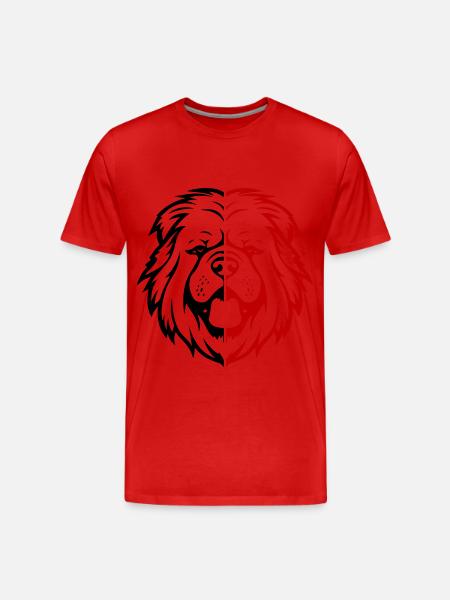 Chow Chow Dog Head - Men's Premium Organic T-Shirt - red