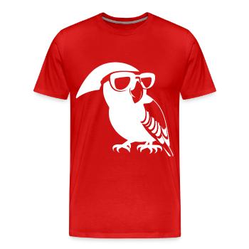 Lustiger Vogel mit Sonnenbrille Cool Bourke's Parak - Männer Premium Bio T-Shirt - Rot - Vorne - Damien (186cm)