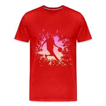 Bball, Streetball, Basketball - Männer Premium Bio T-Shirt - Rot - Vorne - Damien (186cm)