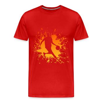 Basketball Streetball Player Baller - Männer Premium Bio T-Shirt - Rot - Vorne - Damien (186cm)