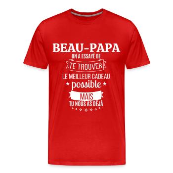 Step-Dad T-shirt - Men's Premium Organic T-Shirt - red - Front - Damien (186cm)