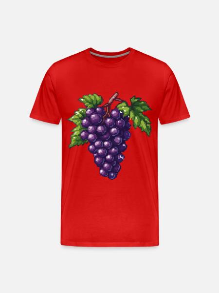 Grapes Pixel Icon - Men's Premium Organic T-Shirt - red
