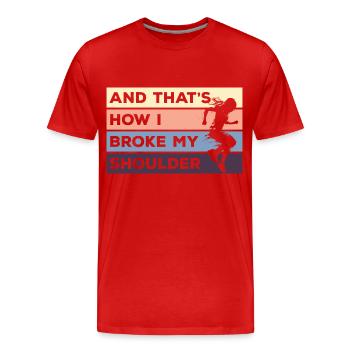 Freerunning Course Freestyle Jumping - T-shirt bio Premium Homme - rouge - Devant - Damien (186cm)