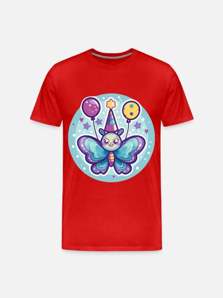 Butterfly Birthday Baby - Men's Premium Organic T-Shirt - red
