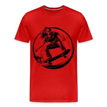 Skateboard Femme Skateboard - T-shirt bio Premium Homme - rouge - Devant - Damien (186cm)