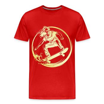Skateboard Femme Skateboard - T-shirt bio Premium Homme - rouge - Devant - Damien (186cm)
