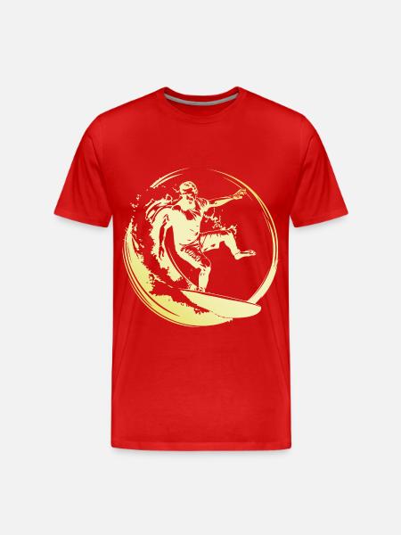 Surfer Man - Men's Premium Organic T-Shirt - red
