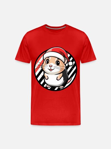 Noël Hamster Noël - T-shirt bio Premium Homme - rouge