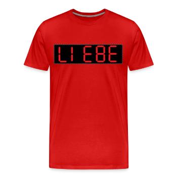 Love 38317 Calculator Numbers Font Digital - Men's Premium Organic T-Shirt - red - Front - Damien (186cm)